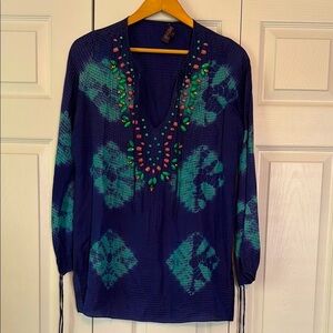 Hale Bob Blue Embellished Tunic